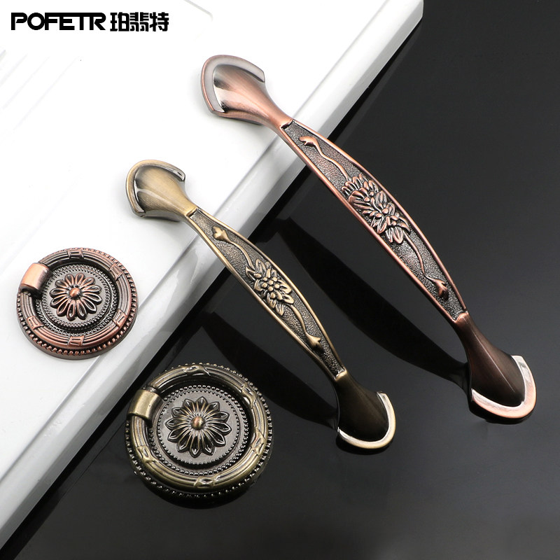 Chinese style vintage integral cabinet classical handle imitation bronze bronze bronze red ancient bronze cabinet drawer door handle pull-door pull-out