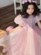 乐佩长发公主裙女童2024夏季新款六一礼服女孩蓬蓬纱裙儿童连衣裙