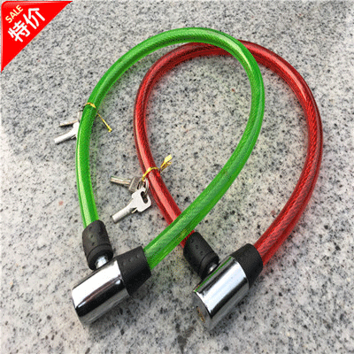 Bold steel cable lock Mountaineering bicycle lock anti-theft chain ring lock portable electric motorcycle electric vehicle lock