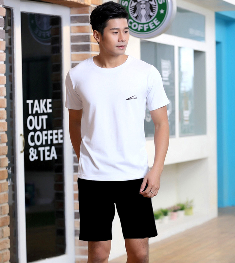 Bộ đồ thể thao trung niên nam mùa hè mới ngắn tay ngắn quần áo thể thao hai mảnh giản dị chạy cha mùa hè mỏng - Thể thao sau quần áo thể thao nam mùa đông