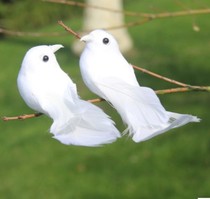 White simulation feather bird foam white pigeon Home wedding Christmas decoration crafts art bird