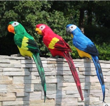 60cm simulation parrot piece feather fake macaw bird hang window and room garden decoration craft