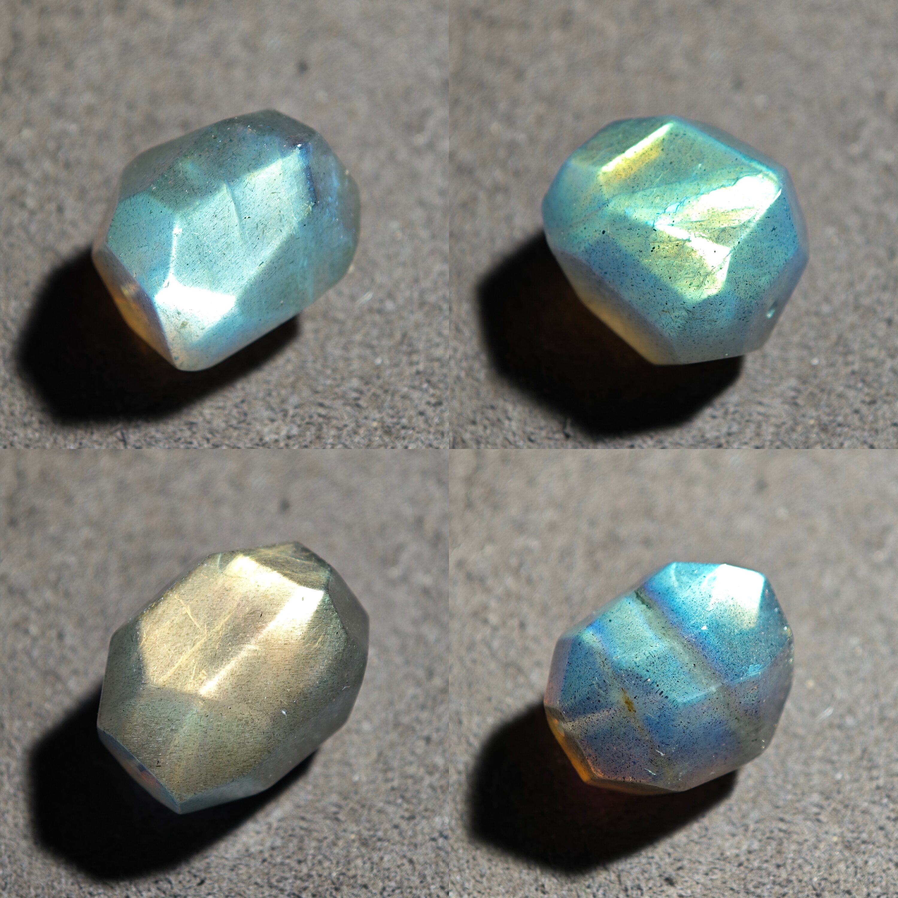 天然グレームーンストーン（ラブラドライト）クリスタル　旅行用DIYアクセサリー／オーナメントラッピング　[写真1枚につき1点]