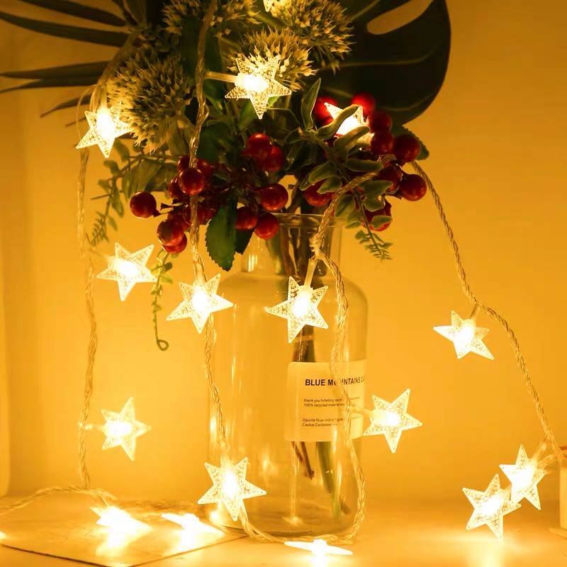 Star lamps net red room warm light string led small lantern full of stars flashing lights festival party layout