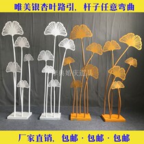 New wedding props iron art road lead ginkgo leaf wedding road lead ornaments wedding supplies ginkgo tree road lead