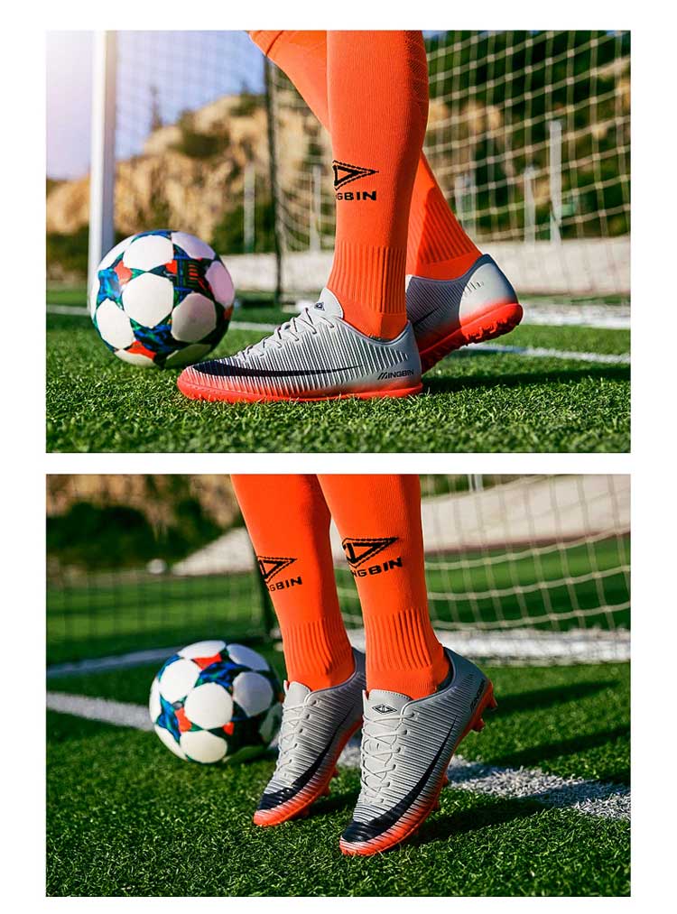 C Luo giày vải bóng đá nam người lớn ag spike game sneakers tf gãy móng bay dệt lưới lưới giày thể thao giày đá bóng nike