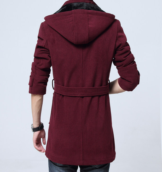 Mùa đông cộng với áo choàng nhung dày dài nam sinh viên Hàn Quốc Áo len mỏng Áo trẻ trung của Anh cardigan nam