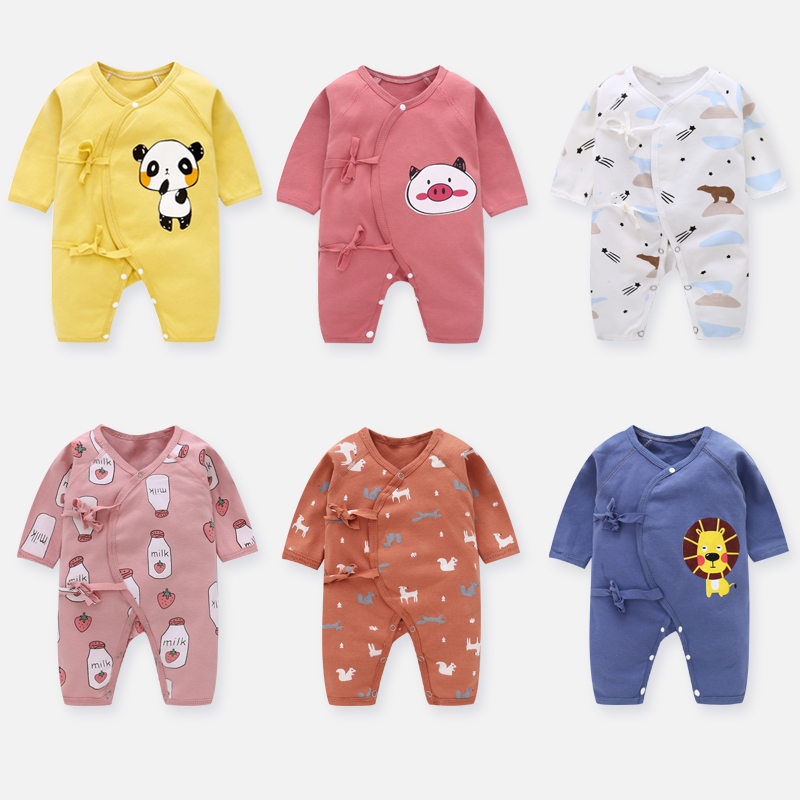 Newborn Baby Clothes Spring Autumn Winter Summer Thin Baby One-piece Clothes Pure Cotton Autumn Clothing Monk Clothes Early Summer Clothes