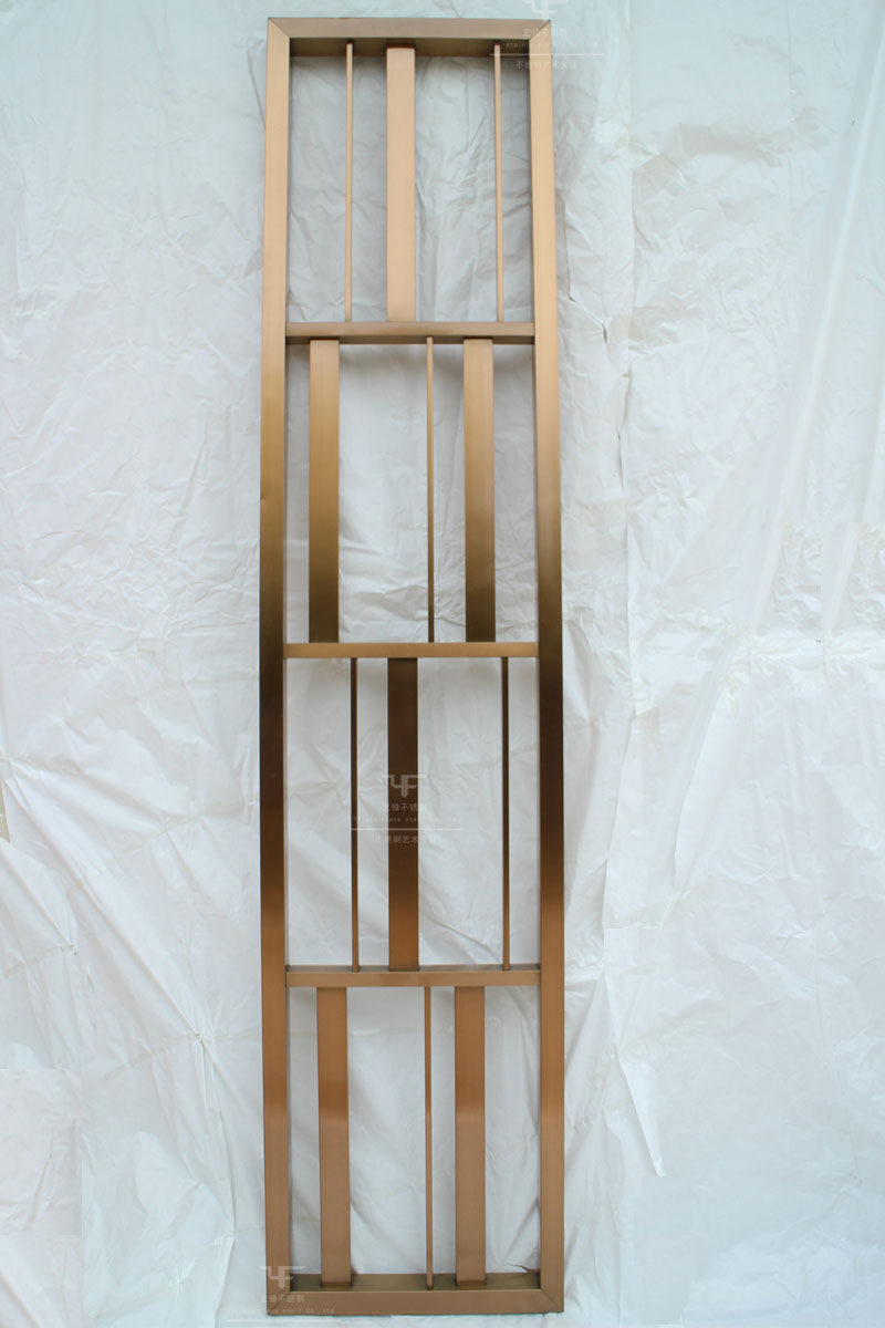 Stainless steel rose gold screen porch partition laser hollowing carved background wall simple modern customization