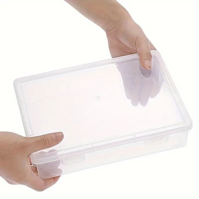 Large capacity multifunctional transparent plastic storage box with lid toy desktop organization puzzle storage box stationery box