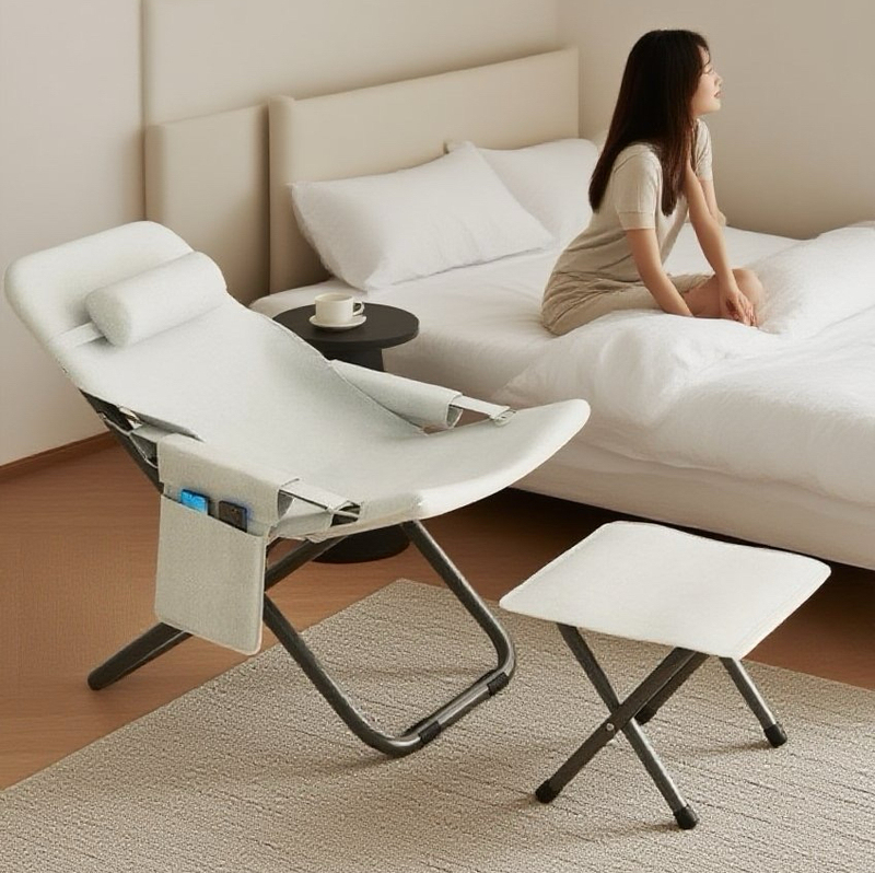 Recliner Foldable Office Sedentary Backrest Lunch Break Chair Home Balcony Summer Lazy Leisure Chair Can Sit and Lie down