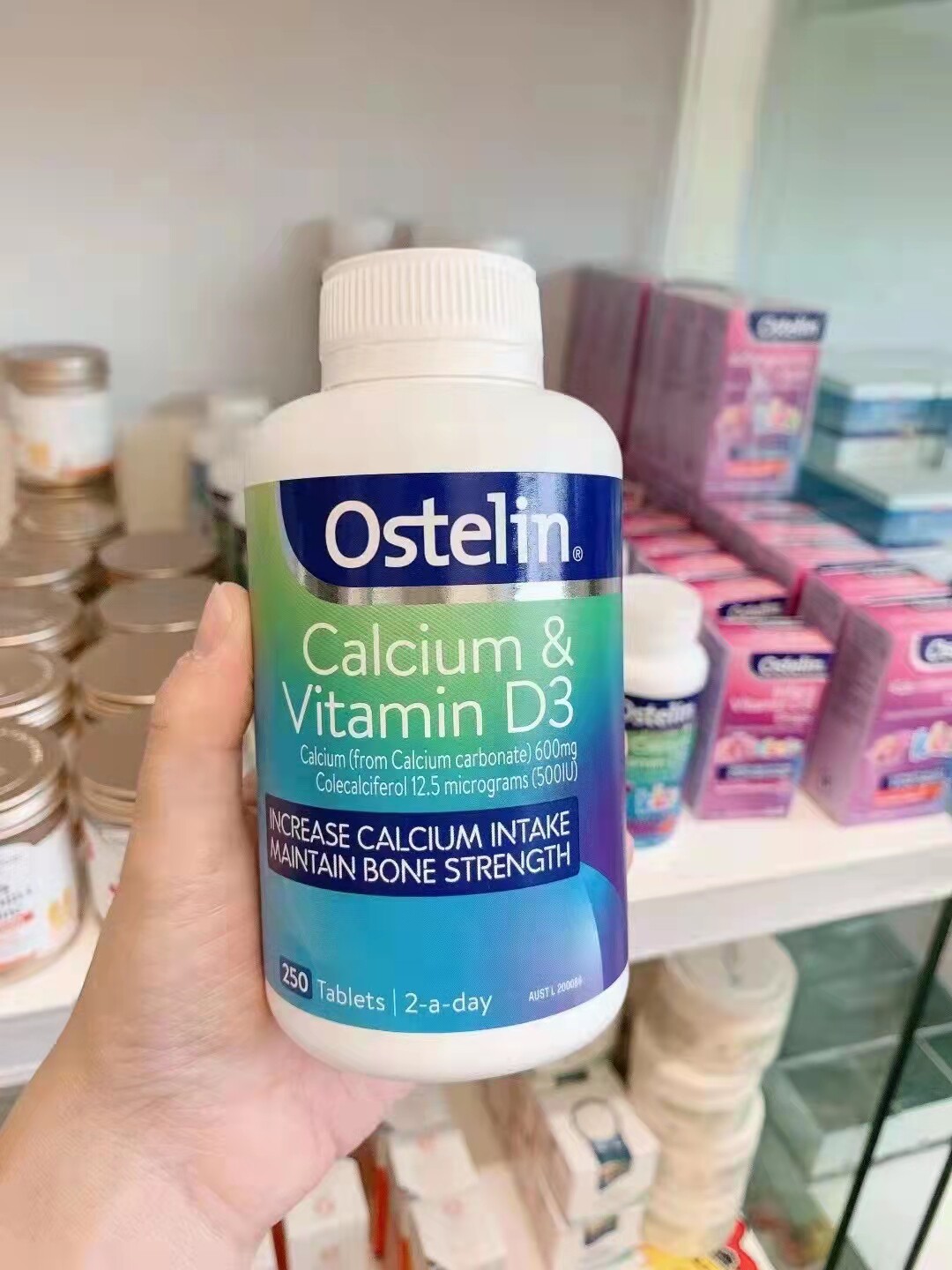 Australian Ostelin Ostling Vitamin calcium D tablets 250 tablets of calcium