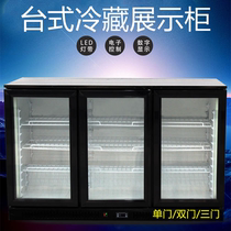 Commercial refrigerator single and double three-door beverage beer display cabinet Supermarket restaurant transparent glass refrigerator sliding door