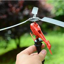 School gate toy popular helicopter pull line Aircraft power handle Outdoor bamboo dragonfly primary school student pull rope