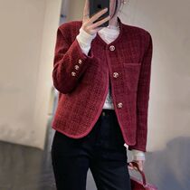 2023 Winter new small balsamic wind Short Warmth Superior Style Coat Christmas Red red retro Ageing Jacket