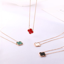 Isias new creative titanium steel Series classic four-leaf clover shape pendant girl Joker stainless steel necklace