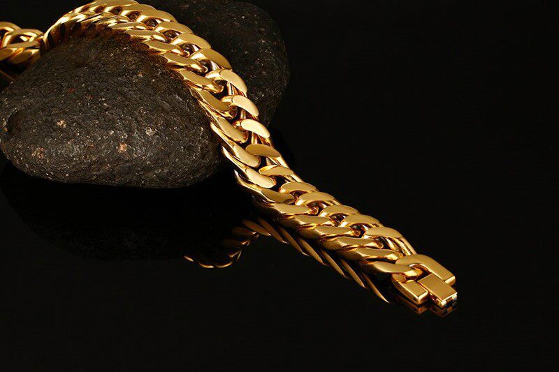 Manufacturer straight for European and American hand condensed titanium steel men's coarse ramen titanium steel hand-decorated ornaments BR-012G