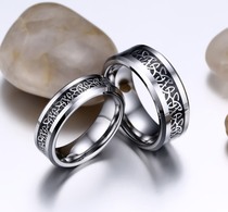 Fashion couple jewelry factory price direct sale pure tungsten steel couple ring ring ring ring European and American TCR-029