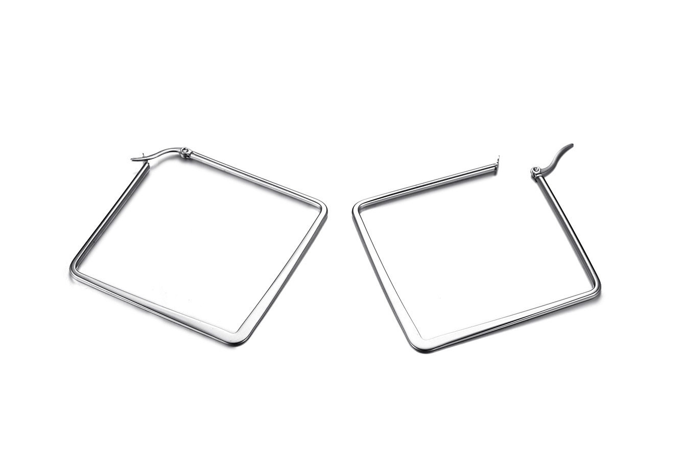 Korean Version Brief Fashion Titanium Steel Rhomboid Earrings Stainless Steel Geometric Earrings Lady 100 lap accessories EH-204