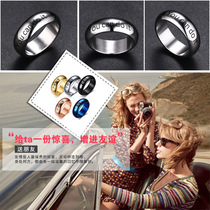 Provide personalized lettering men rings simple vacuum plating 5 color glossy men ring R-112