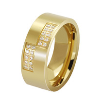 Factory direct supply of new micro-inlaid titanium steel ring European and American mens ring jewelry mixed batch R-063