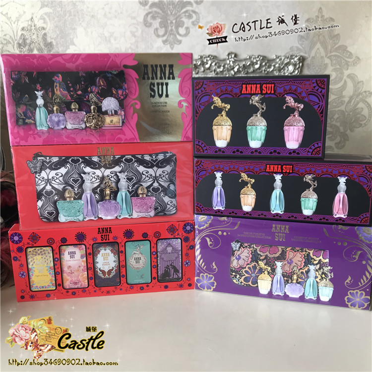 Anna Sui Gorgeous Yoga Mermaid Pegasus Pink Wings Perfume 5Q Comes with a Makeup Bag Set Gift Box