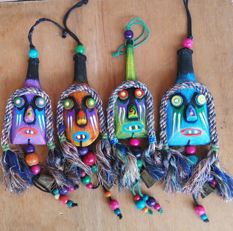 Yunnan Lijiang Handmade Dongba Swallow Wind Bell Home Shop Decoration Mask Facedown Wind Bells Bar Pendant