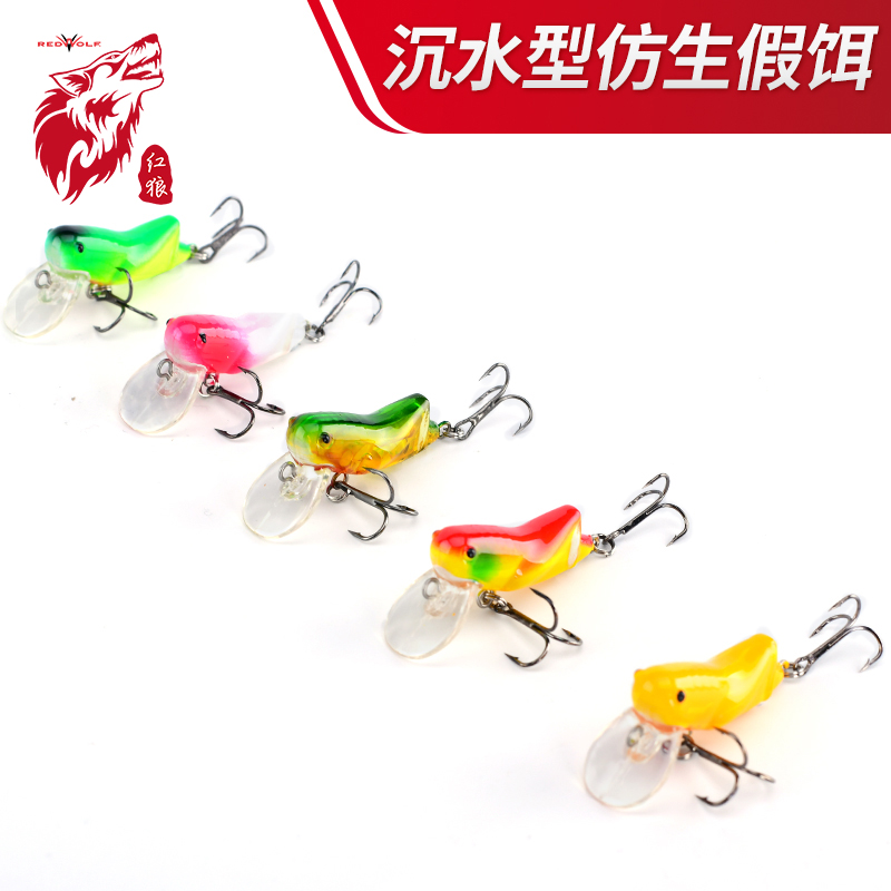 Red Wolf grasshopper, insect, fake bait, submerged locust, grass carp, silver carp, silver carp, killing fresh water bionic bait