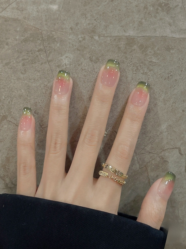 Purely Handmade Wearable Nails, Nude Color, Smile Gradient, Cat Eye, Whitening Nail Art Patches, Fake Nails, High-End New Style, Short Style