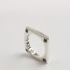 Jinxin handmade 925 sterling silver square cross flower ring for men and women, couple ring, tail ring, niche personality