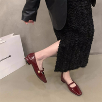 Small ckerwin French low-heeled red Mary Jane shoes 2024 new spring and summer versatile gentle evening shoes