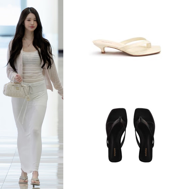Zhang Yuanying's Same Style Square-Toe Flip-Flops for Women, Suitable for Outdoor Wear, with a High-End, Fashionable, Casual, Versatile, Thick-Soled Wedge Heel, and Cool Slip-On Design