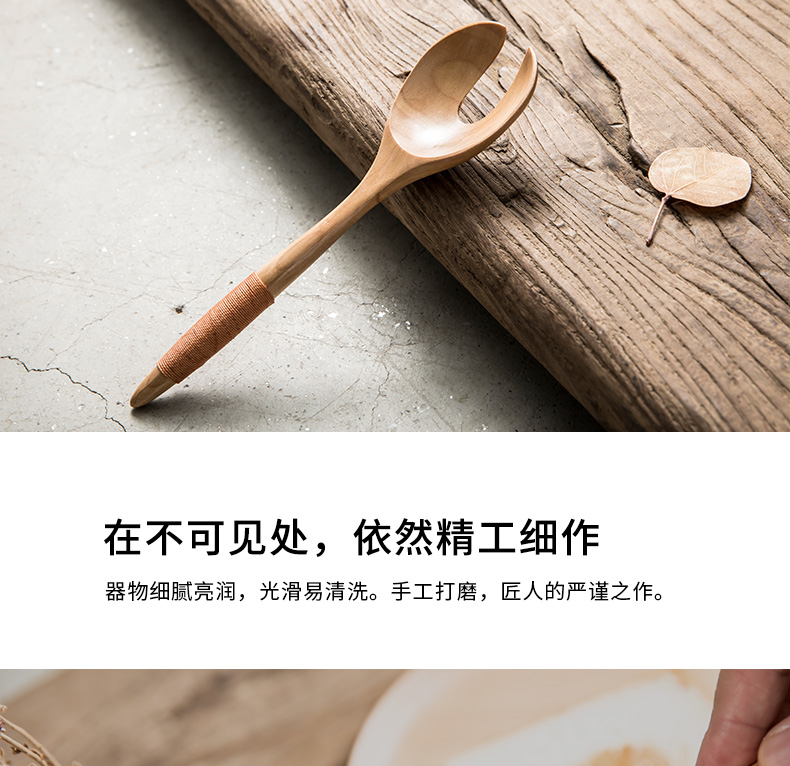 TaoDian household Japanese creative Dutch wooden spoon honey long handle knife fork ju wood knife and fork set