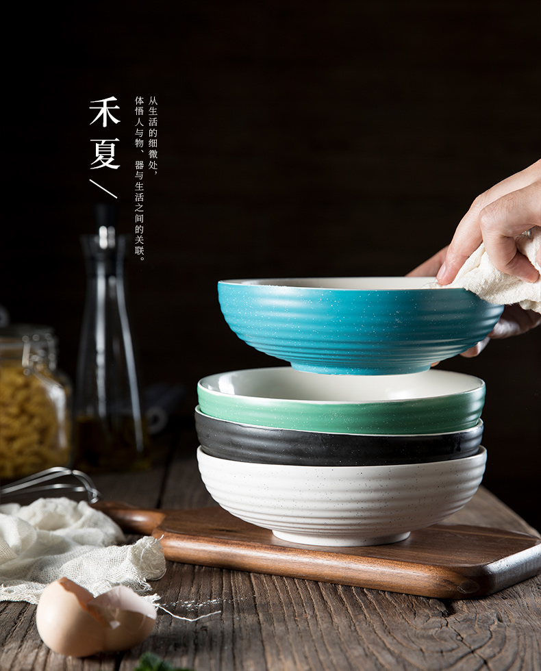 TaoDian household Japanese creative li riceses leave large bowl ceramic bowl of noodles bowl eat rice bowl of rice bowl mercifully rainbow such use