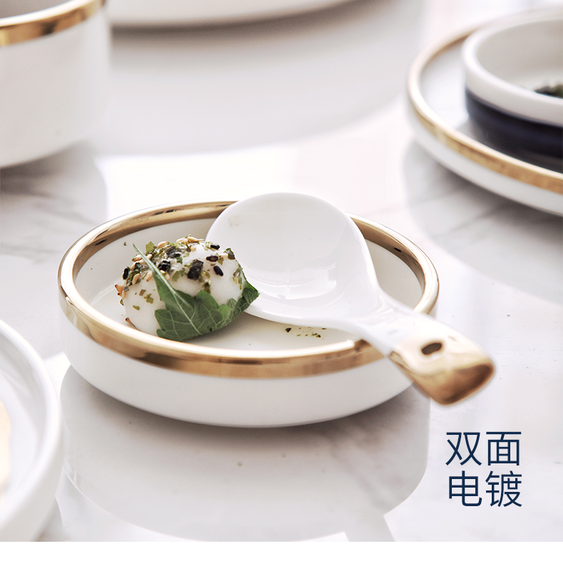 TaoDian small spoon, ceramic household small spoon ladle dipper small ceramic porridge spoon hot pot porridge spoon run out