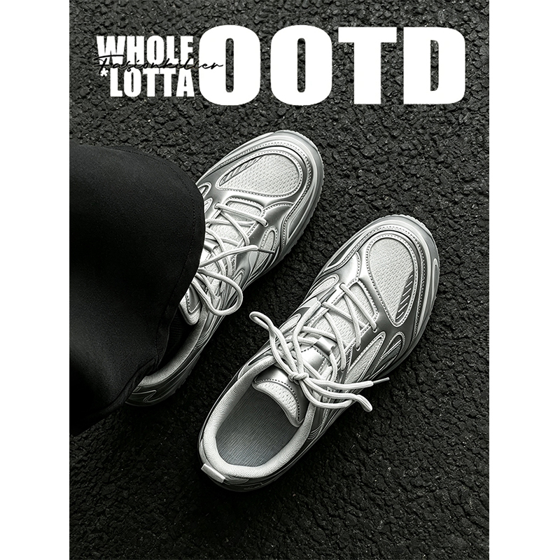 Newrockstarchoppa Trendy American-Style Training Racing Shoes for Men, Autumn Thick-Soled Versatile Sports Casual Shoes