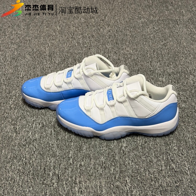 Air Jordan 11 Low Aj11 Men's and Women's North Carolina Blue Low-Top Retro Basketball Shoes Fv5104-100