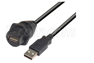 L-com IP67 waterproof USB A TO A A component WPUSBAX 0 5m