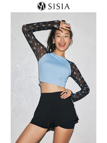 Sisia2025 новый купальник женская мода бабочка серфинг защита от солнца с длинными рукавами спортивный горячий источник для похудения разделенный купальник