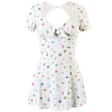 Купальник, цветочный принт, по фигуре, изысканный стиль