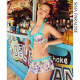 sisia Сексуальный купальник, бюстгальтер пуш-ап со стальными косточками, юбка, раздельный термометр, для маленькой груди