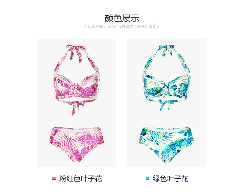 Sisia Châu Âu và Hoa Kỳ mới ngực lớn bikini bikini gợi cảm áo tắm nữ ngực nhỏ thu thập ba điểm chia ba mảnh - Bikinis bộ đồ bơi nữ kín đáo