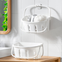 Portable bath basket bathroom bath basket plastic wash bath bath basket bathroom wall-mounted storage basket