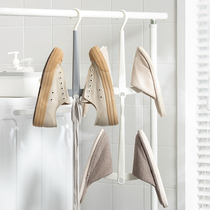 Home dormitory outdoor balcony sandals clothes rack drying shoe rack adhesive hook outside window hanging shoes windproof coat hanger