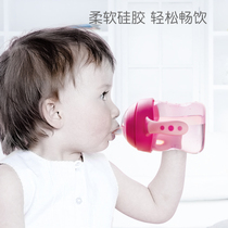  Heguo baby young baby children learn to drink water cup Cartoon cute portable plastic scale anti-fall penguin duckbill cup