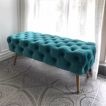 Nordic light luxury lake water blue fabric shoe changing stool cloakroom stool clothing store sofa stool pedal bench bed tail stool