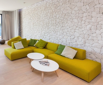 American light luxury fabric velvet yellow three-person sofa Villa living room designer beauty salon corner Noble sofa