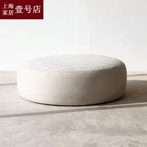 Nordic cotton linen fabric shoe changing stool cloakroom round stool at door wearing shoe stool stool living room coffee table
