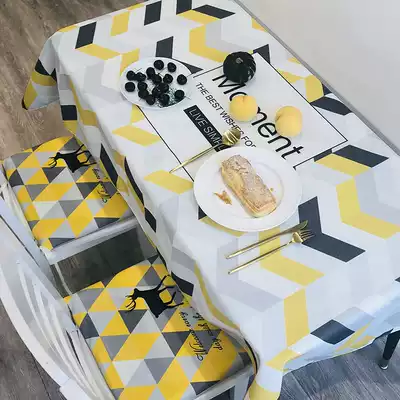 Nordic ins tablecloth simple dust cloth cotton tablecloth mat home waterproof thick cloth art tea table cover table cloth