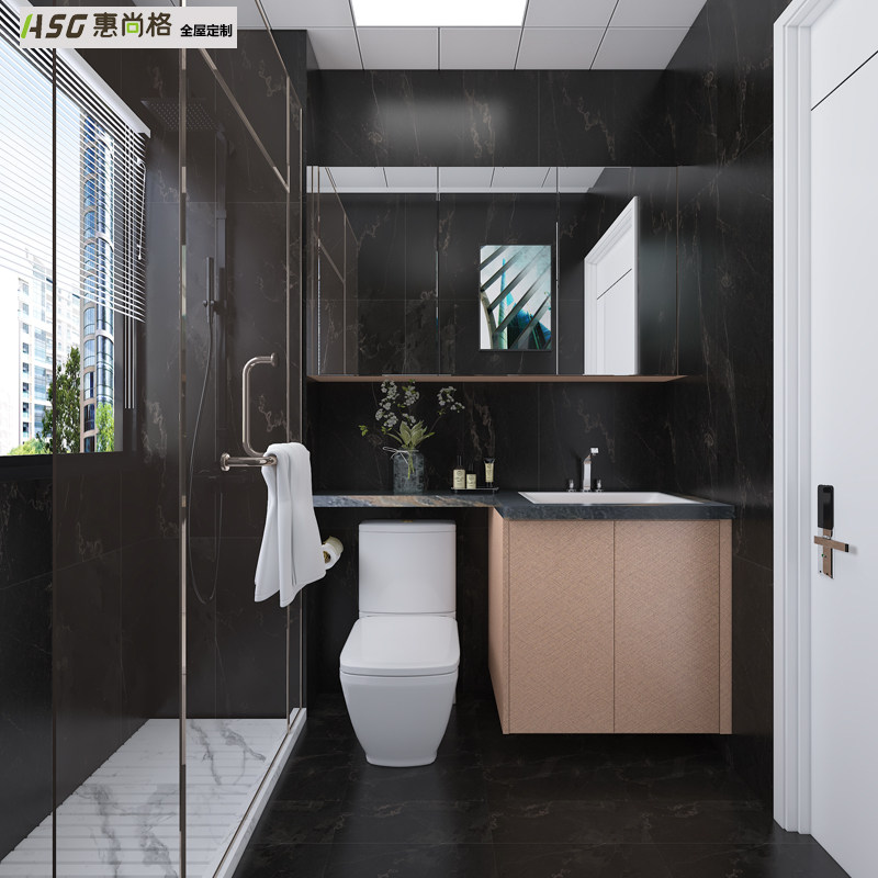 Hong Kong Bath Cabinet Modern Light Lavish Custom Bathroom Shower Room Handwash Basin Cabinet Combined Wash-Face Integrated Basin Wash